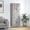 Image de Buffet Haut Sonoma Gris 69,5x34x180 Cm Bois D'ingénierie Vidaxl
