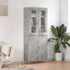 Image de Buffet Haut Gris Béton 69,5x34x180 Cm Bois D'ingénierie Vidaxl