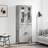 Image de Buffet Haut Gris Béton 69,5x34x180 Cm Bois D'ingénierie Vidaxl