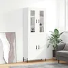 Image de Buffet Haut Blanc 69,5x34x180 Cm Bois D'ingénierie Vidaxl