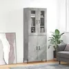Image de Buffet Haut Gris Béton 69,5x34x180 Cm Bois D'ingénierie Vidaxl
