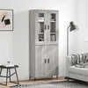 Image de Buffet Haut Sonoma Gris 69,5x34x180 Cm Bois D'ingénierie Vidaxl