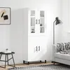 Image de Buffet Haut Blanc 69,5x34x180 Cm Bois D'ingénierie Vidaxl
