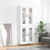 Image de Buffet Haut Blanc 69,5x34x180 Cm Bois D'ingénierie Vidaxl