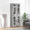 Image de Buffet Haut Gris Béton 69,5x34x180 Cm Bois D'ingénierie Vidaxl
