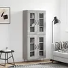 Image de Buffet Haut Sonoma Gris 69,5x34x180 Cm Bois D'ingénierie Vidaxl