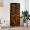 Image de Buffet Haut Chêne Fumé 69,5x34x180 Cm Bois D'ingénierie Vidaxl