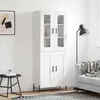 Image de Buffet Haut Blanc 69,5x34x180 Cm Bois D'ingénierie Vidaxl