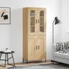 Image de Buffet Haut Chêne Sonoma 69,5x34x180 Cm Bois D'ingénierie Vidaxl
