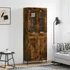 Image de Buffet Haut Chêne Fumé 69,5x34x180 Cm Bois D'ingénierie Vidaxl