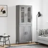 Image de Buffet Haut Sonoma Gris 69,5x34x180 Cm Bois D'ingénierie Vidaxl