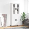 Image de Buffet Haut Blanc 69,5x34x180 Cm Bois D'ingénierie Vidaxl