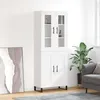 Image de Buffet Haut Blanc 69,5x34x180 Cm Bois D'ingénierie Vidaxl