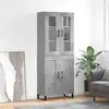 Image de Buffet Haut Gris Béton 69,5x34x180 Cm Bois D'ingénierie Vidaxl