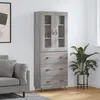 Image de Buffet Haut Sonoma Gris 69,5x34x180 Cm Bois D'ingénierie Vidaxl