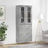 Image de Buffet Haut Gris Béton 69,5x34x180 Cm Bois D'ingénierie Vidaxl