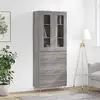 Image de Buffet Haut Sonoma Gris 69,5x34x180 Cm Bois D'ingénierie Vidaxl