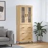 Image de Buffet Haut Chêne Sonoma 69,5x34x180 Cm Bois D'ingénierie Vidaxl
