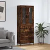 Image de Buffet Haut Chêne Fumé 69,5x34x180 Cm Bois D'ingénierie Vidaxl
