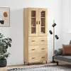 Image de Buffet Haut Chêne Sonoma 69,5x34x180 Cm Bois D'ingénierie Vidaxl