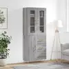 Image de Buffet Haut Sonoma Gris 69,5x34x180 Cm Bois D'ingénierie Vidaxl