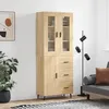 Image de Buffet Haut Chêne Sonoma 69,5x34x180 Cm Bois D'ingénierie Vidaxl