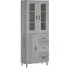 Image de Buffet Haut Sonoma Gris 69,5x34x180 Cm Bois D'ingénierie Vidaxl