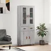 Image de Buffet Haut Sonoma Gris 69,5x34x180 Cm Bois D'ingénierie Vidaxl