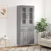 Image de Buffet Haut Sonoma Gris 69,5x34x180 Cm Bois D'ingénierie Vidaxl