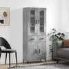 Image de Buffet Haut Gris Béton 69,5x34x180 Cm Bois D'ingénierie Vidaxl