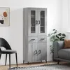 Image de Buffet Haut Sonoma Gris 69,5x34x180 Cm Bois D'ingénierie Vidaxl