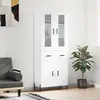 Image de Buffet Haut Blanc 69,5x34x180 Cm Bois D'ingénierie Vidaxl