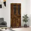 Image de Buffet Haut Chêne Fumé 69,5x34x180 Cm Bois D'ingénierie Vidaxl