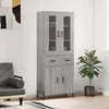 Image de Buffet Haut Sonoma Gris 69,5x34x180 Cm Bois D'ingénierie Vidaxl