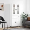Image de Buffet Haut Blanc 69,5x34x180 Cm Bois D'ingénierie Vidaxl