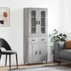 Image de Buffet Haut Sonoma Gris 69,5x34x180 Cm Bois D'ingénierie Vidaxl