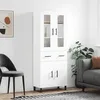 Image de vidaXL Buffet haut Blanc 695x34x180 cm Bois dingénierie 3198553