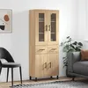 Image de Buffet Haut Chêne Sonoma 69,5x34x180 Cm Bois D'ingénierie Vidaxl