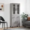 Image de Buffet Haut Sonoma Gris 69,5x34x180 Cm Bois D'ingénierie Vidaxl