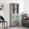 Image de vidaXL Buffet haut Sonoma gris 69 5x34x180 cm Bois dingénierie 3198559