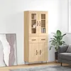 Image de Buffet Haut Chêne Sonoma 69,5x34x180 Cm Bois D'ingénierie Vidaxl