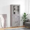 Image de Buffet Haut Sonoma Gris 69,5x34x180 Cm Bois D'ingénierie Vidaxl