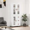 Image de Buffet Haut Blanc 69,5x34x180 Cm Bois D'ingénierie Vidaxl