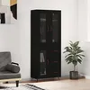 Image de Buffet Haut Noir 69,5x34x180 Cm Bois D'ingénierie Vidaxl
