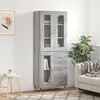 Image de Buffet Haut Sonoma Gris 69,5x34x180 Cm Bois D'ingénierie Vidaxl
