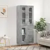 Image de Buffet Haut Gris Béton 69,5x34x180 Cm Bois D'ingénierie Vidaxl