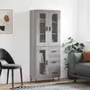 Image de Buffet Haut Sonoma Gris 69,5x34x180 Cm Bois D'ingénierie Vidaxl