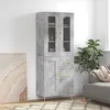 Image de Buffet Haut Gris Béton 69,5x34x180 Cm Bois D'ingénierie Vidaxl