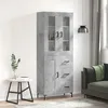 Image de Buffet Haut Gris Béton 69,5x34x180 Cm Bois D'ingénierie Vidaxl