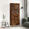 Image de Buffet Haut Chêne Fumé 69,5x34x180 Cm Bois D'ingénierie Vidaxl